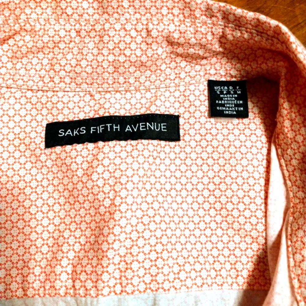 Saks Fifth Avenue Men's Short Sleeve Button Down Shirt - Picture 4 of 5